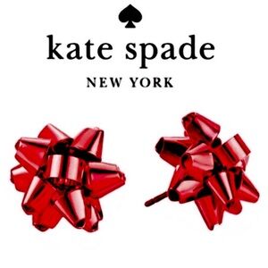 Kate Spade New York ♠️ Red bougie bow earrings